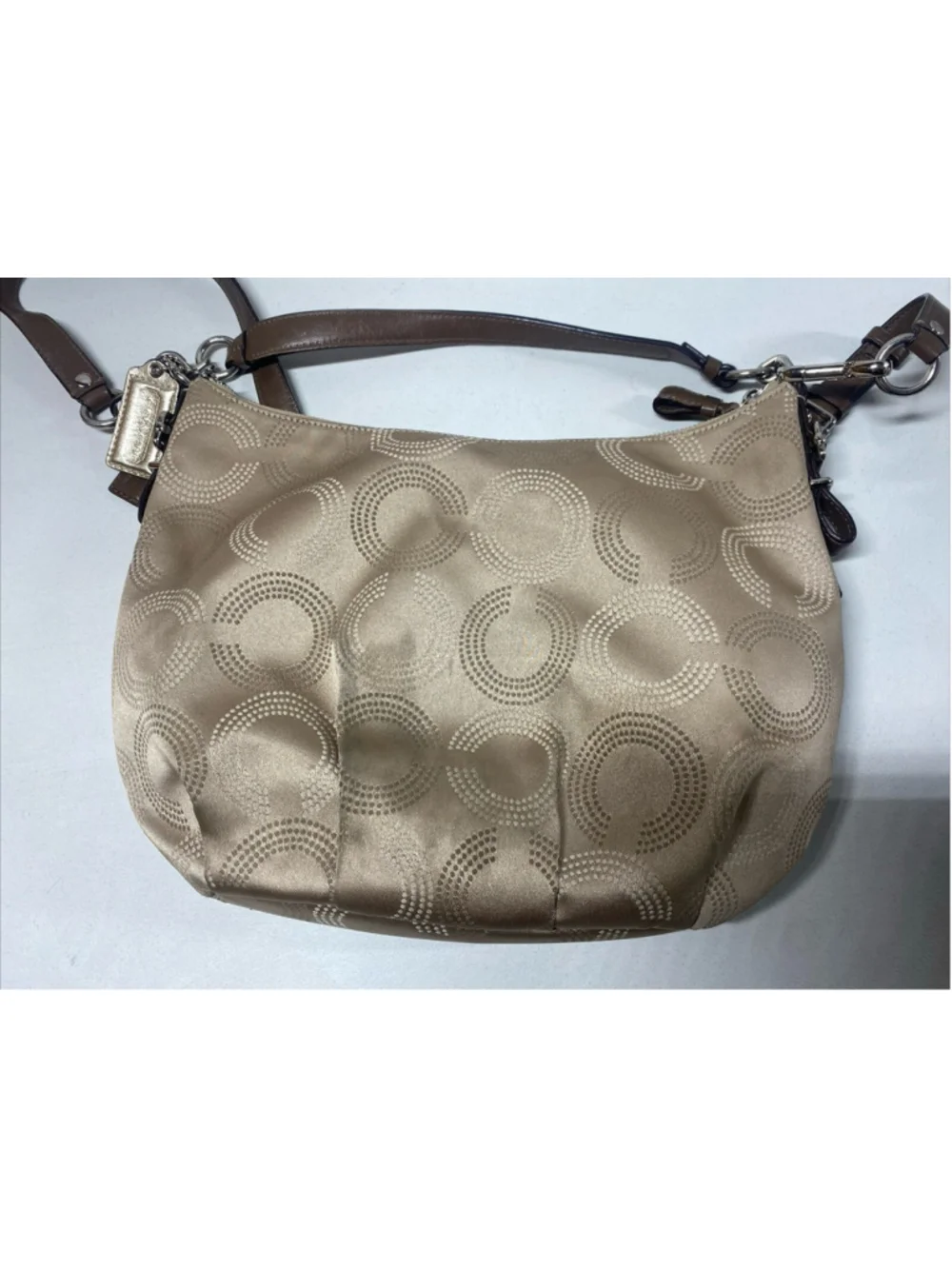 Vintage COACH MADISON Tan Jacquard Hobo Shoulder Bag F15929